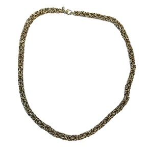 Anna Begay Navajo 925 Sterling Silver Byzantine Heavy Chain Necklace 50 G